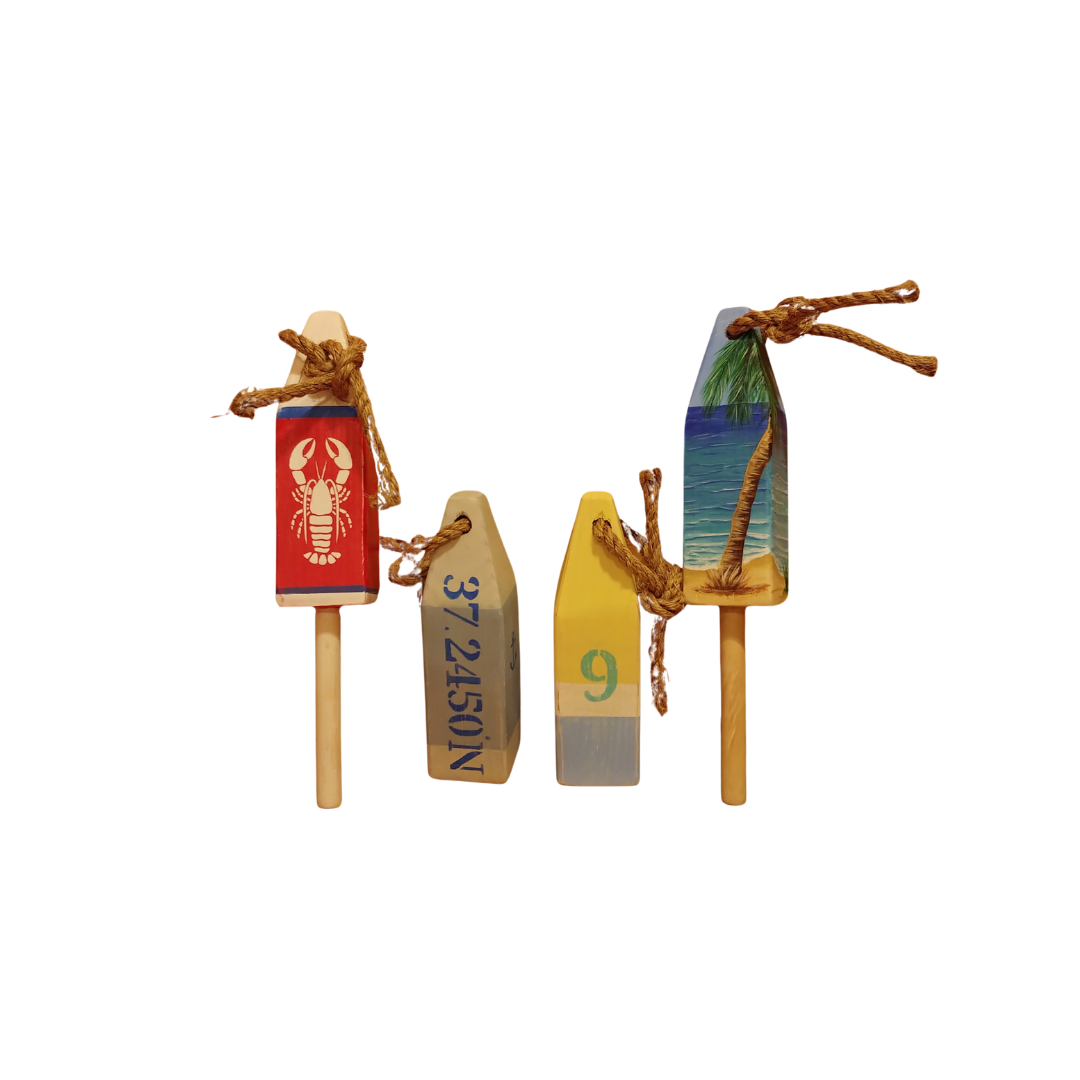 Hand Made Wooden Buoys: Unfinished ( 2 per order)